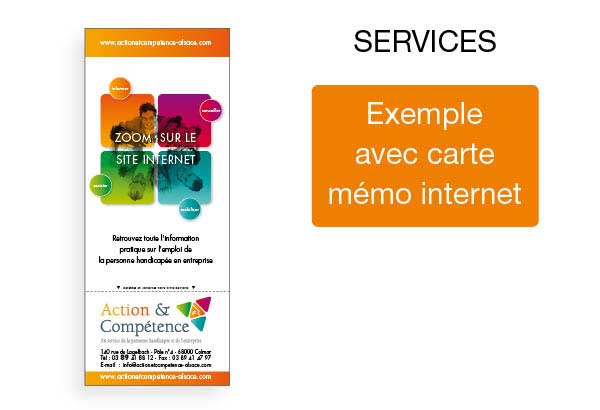 Dépliant avec carte mémo internet intégrée